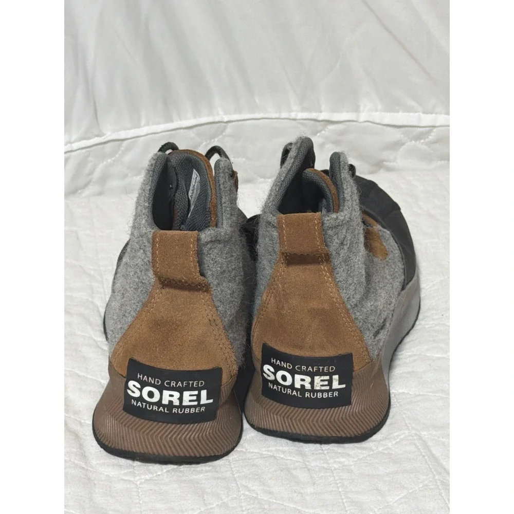 Sorel Out N About III Classic Waterproof Duck Boots Grey Brown Felt Suede Womens